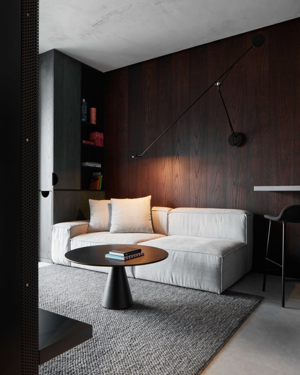 Apartmán má méně jak 30 metrů čtverečních a je jednopokojový. (Apartmán v Jizerských horách, MAVA ARCHI)