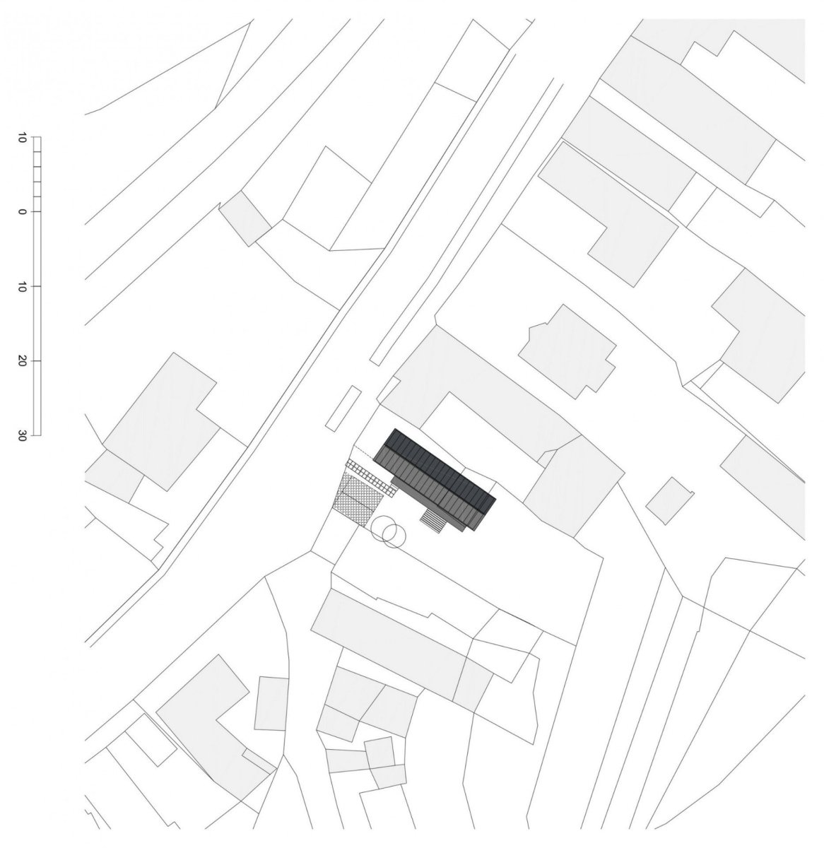 Dřevěný dům Lučatín, Jaro Krobot architekt, situace