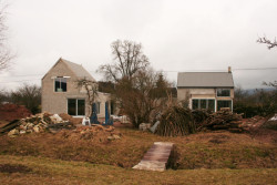 Domy v mlze, stavba, studio Raketoplán