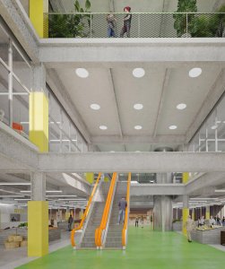 SuperPrior, vítězný návrh. Mezi 47 ateliéry zvítězil tým složený ze studií re:architekti, baukuh z Milána a Ketelbuters a Taverna z Belgie.