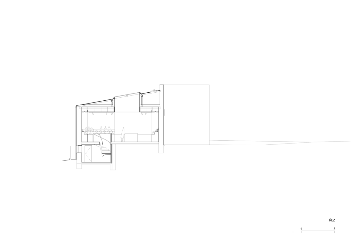 Atelier25, Pavilon skla Klatovy / PASK, řez – foto