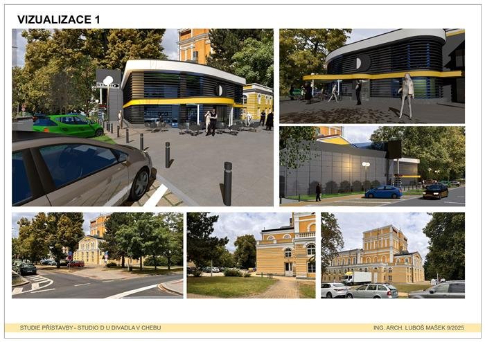 Vizualizace přístavby Západočeského divadla v Chebu podle architekta Luboše Maška