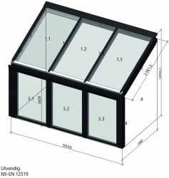 Zimní zahrada v soukromém domě v Oslu, výkresy.