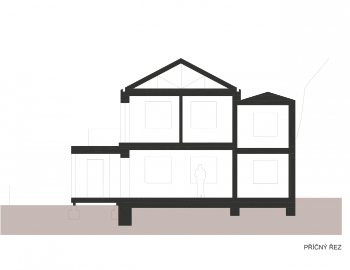 SKUPINA, Dům ve Strašnicích, řez příčný – foto