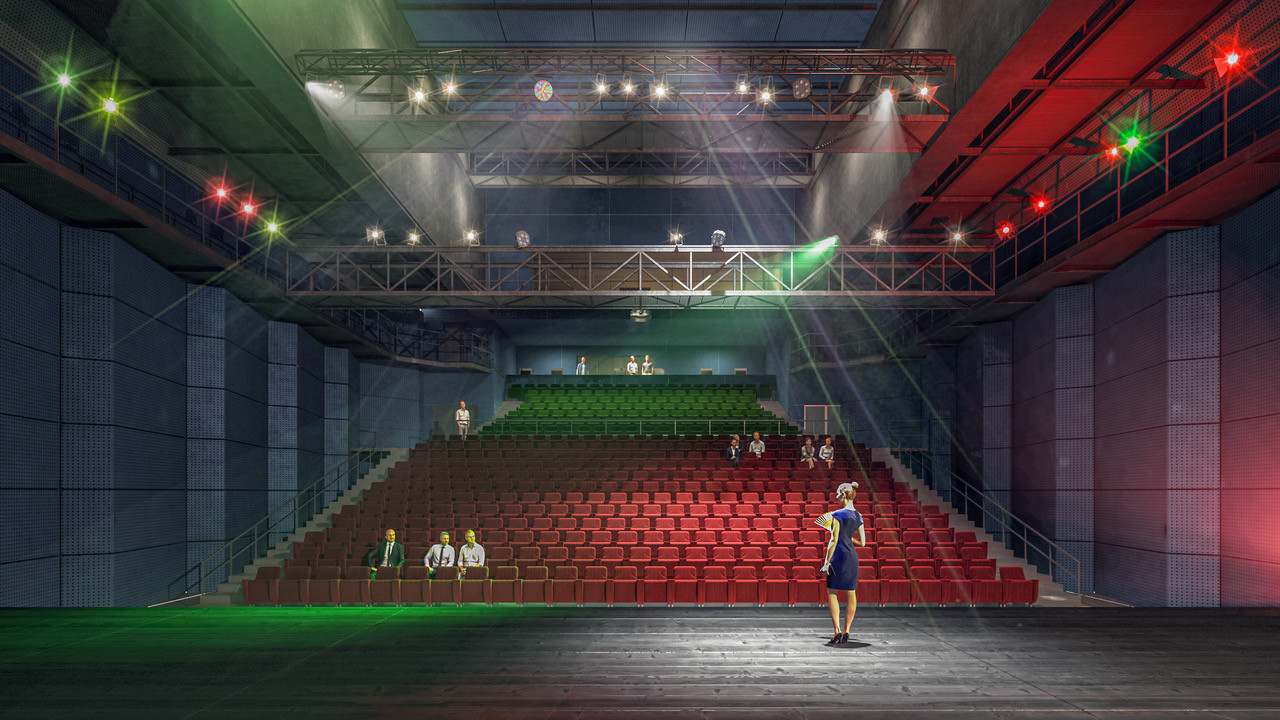 Návrh proměny hlavního sálu - má mít multifunkční charakter.