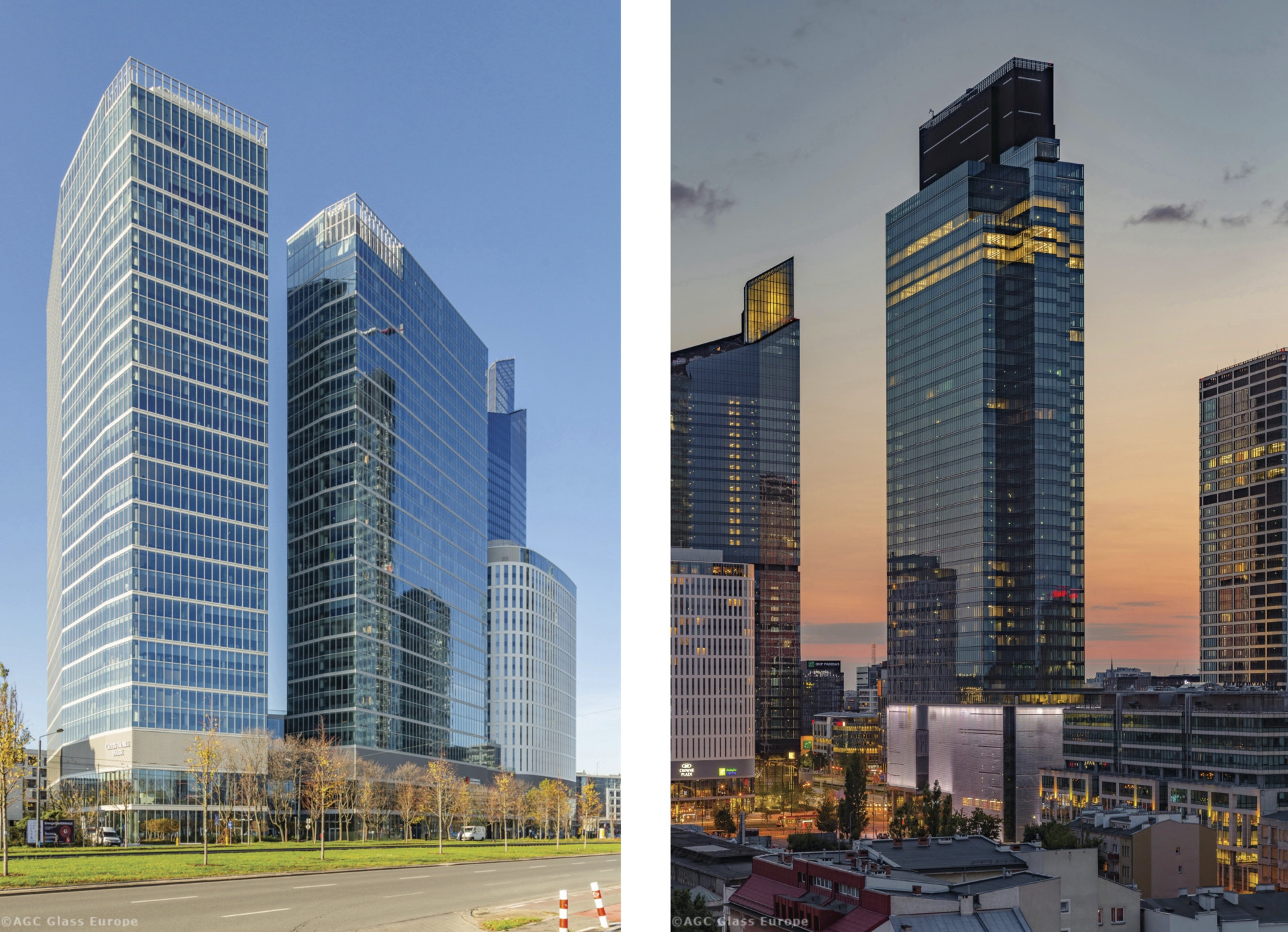 Panorama polské Varšavy se rychle mění. Pojďme se podívat na jednotlivé budovy nového administrativního bloku ve Varšavě. (nalevo The Warsaw HUB, napravo UNIT)