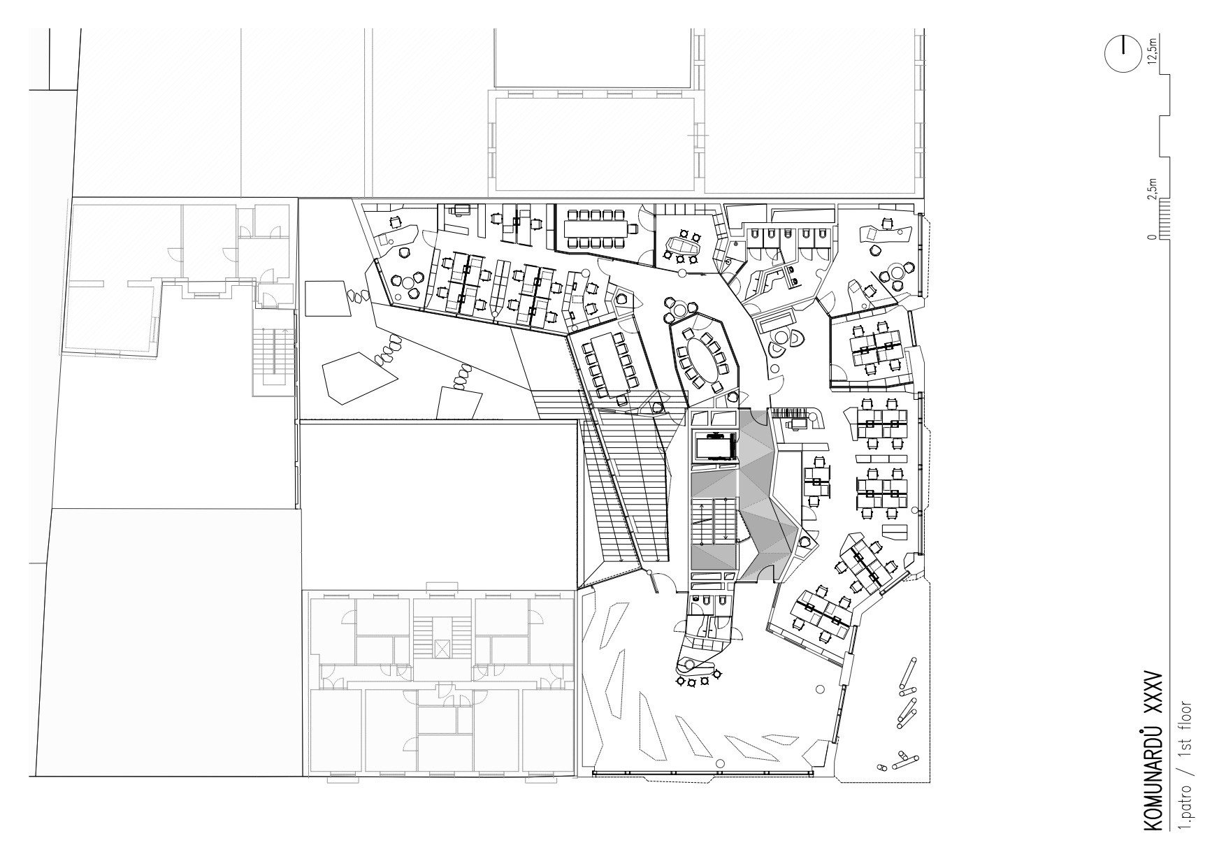 Komunardů XXXV, FIALA+NEMEC, půdorys 2NP