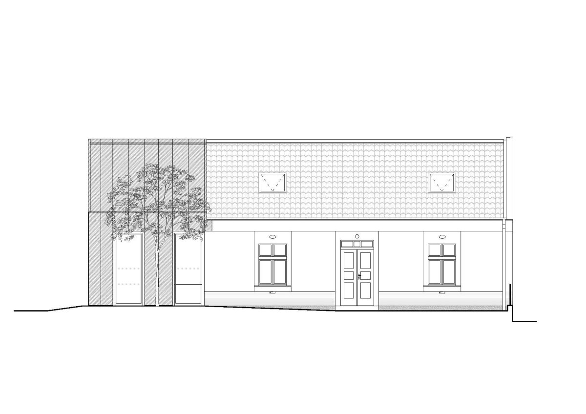 Obecní knihovna ve Statenicích, majo architekti / Jan Jaroš, Martin Poláček, pohled