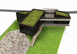 Víkendový dům nad lomem, BLOK architekti, axonometrie