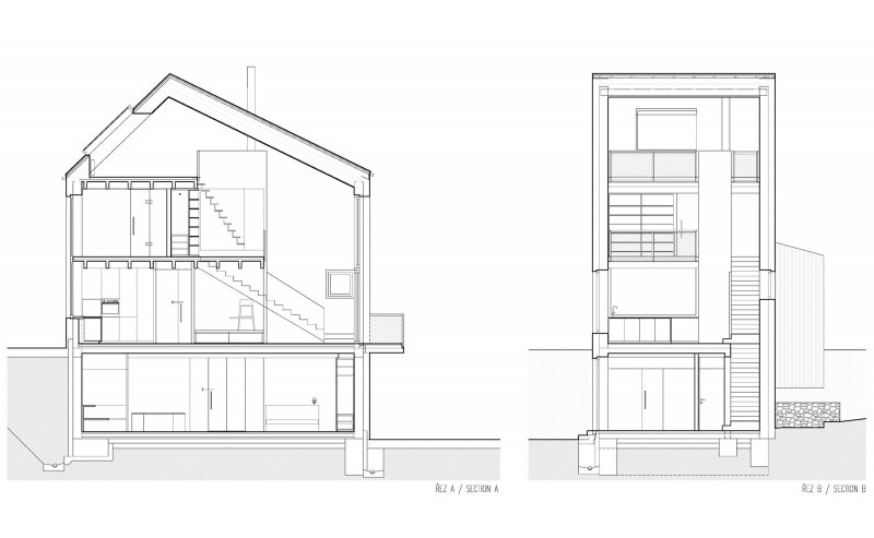 Rodinný dům Krásná, BARAAK Architekti / Barbora Kopečná, řez
