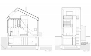 Rodinný dům Krásná, BARAAK Architekti / Barbora Kopečná, řez