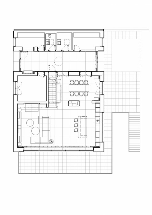 Vila Hrázní, Atelier RAW / Tomáš Rusín, Ivan Wahla, půdorys 1NP