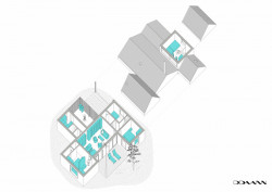 Letní sídlo, DDAANN/ Daniel Rohan, Daniel Baudis, axonometrie