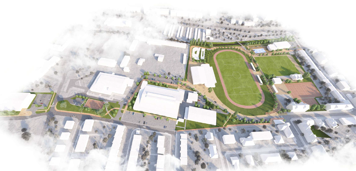 Lokalita zamýšlené víceúčelové sportovní haly