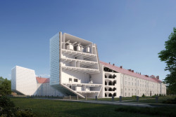 Rekonstrukce a dostavba pražské Invalidovny, Petr Hájek Architekti, řezoperspektiva.