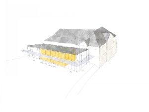 Revitalizace areálu Sokolovny v Rokycanech, Rusina Frei architekti / Martin Rusina, Martin Frei, Gabriela Sládečková, skica