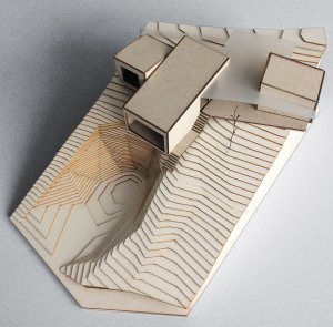 Víkendový dům nad lomem, BLOK architekti, model