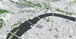 Náhled na rozhraní 3D modelu Prahy ve standardním zobrazení v rozhraní aplikace ArcGIS