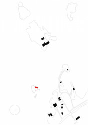 Knut Hjeltnes AS Sivilarkitekter MNAL, chata na osrůvku Sildegarnsholmen, situace, vizualizace