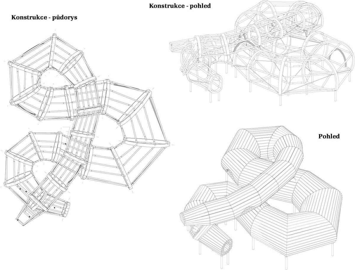 Herní krajina Pecka, Matěj Hájek a Tereza Kučerová (Moloarchitekti s.r.o), výkres zmije