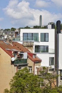 Pohled na Holečkova House z vnitrobloku