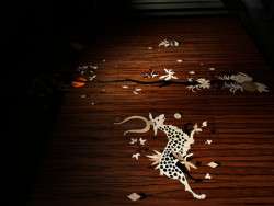 Intarzie od Michala Bačáka v baru Forbina