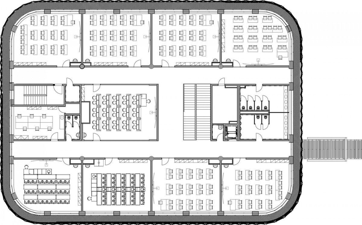 Pavilon ZŠ v Mníšku pod Brdy - Grido, architektura a design, s.r.o. - půdorys 2.N.P.