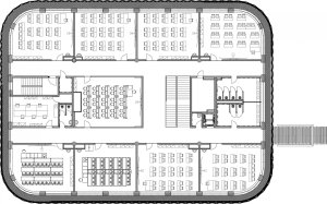 Pavilon ZŠ v Mníšku pod Brdy - Grido, architektura a design, s.r.o. - půdorys 2.N.P.