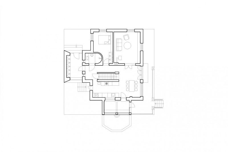 Vila s fontánou, Mjölk architekti, půdroys
