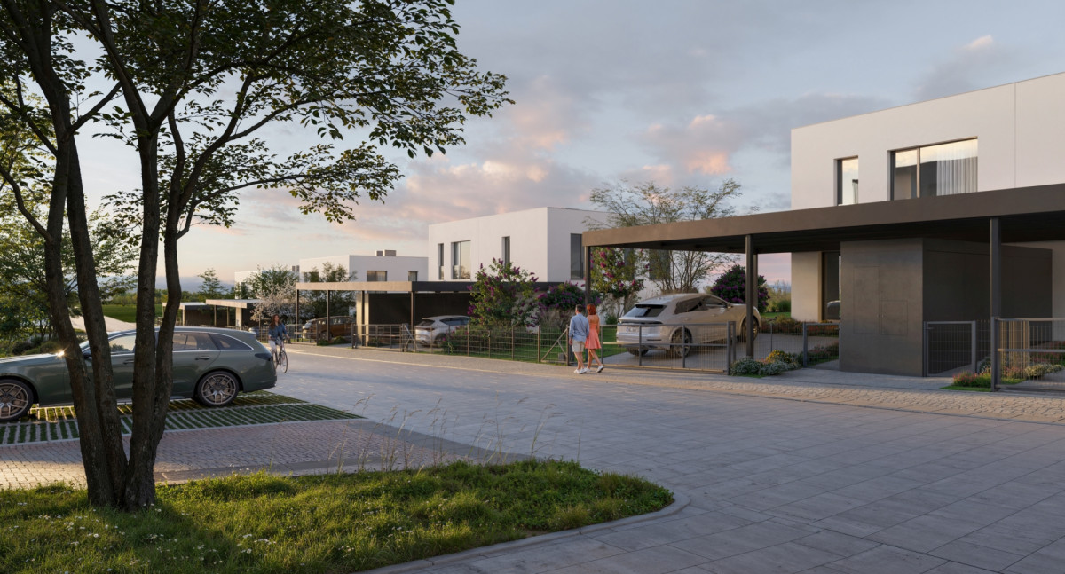 Projekt Villa Resort Kbely tvoří šestnáct dvoupodlažních rodinných domů.