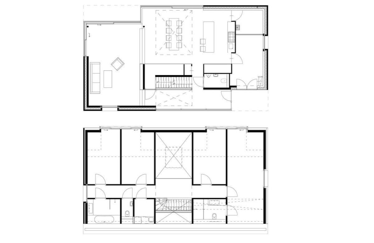 Vila v Utrechtu, půdorysy, EVA architecten