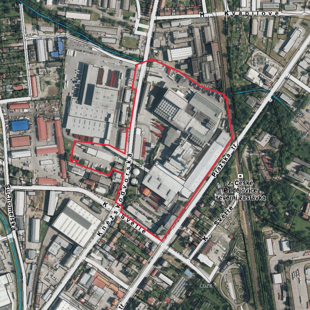 Ortofoto řešeného území