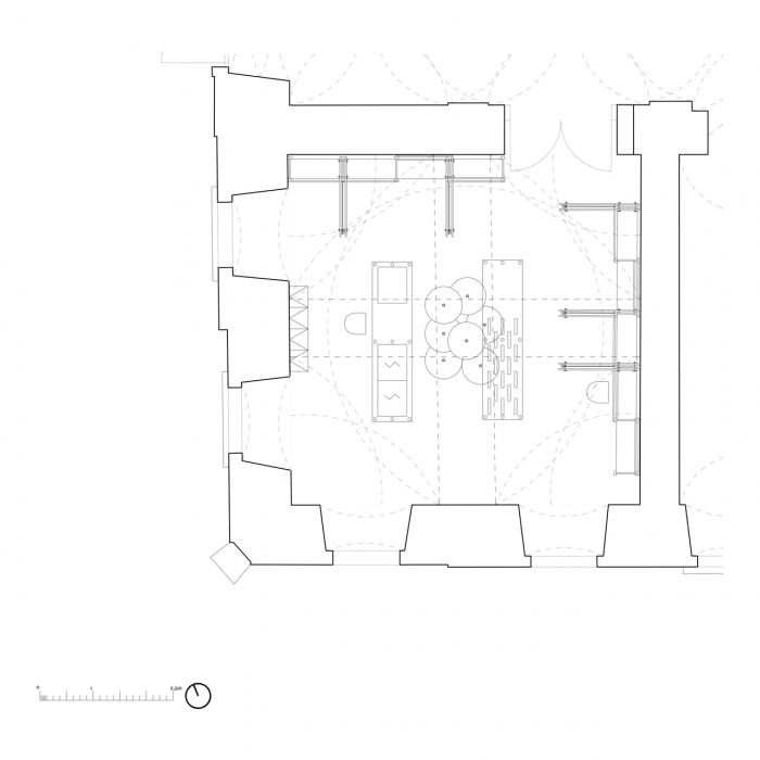 Mjölk architekti, Bookstore Artmap, půdorys – foto