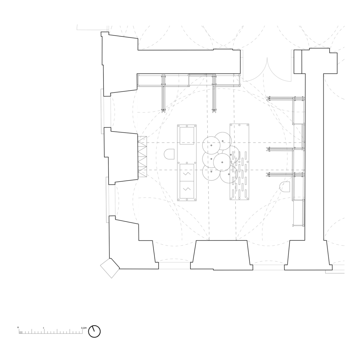 Mjölk architekti, Bookstore Artmap, půdorys – foto