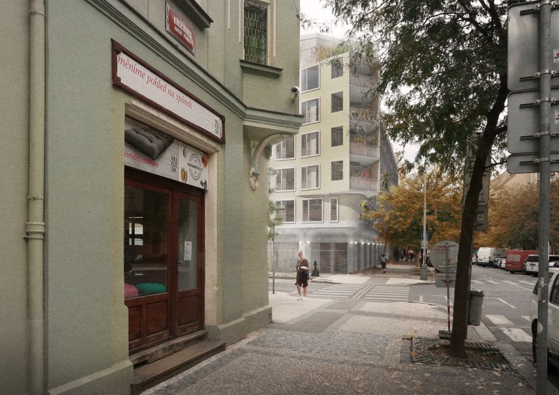 Bytový dům v Karlíně, vizualizace, Barbora Červeňová