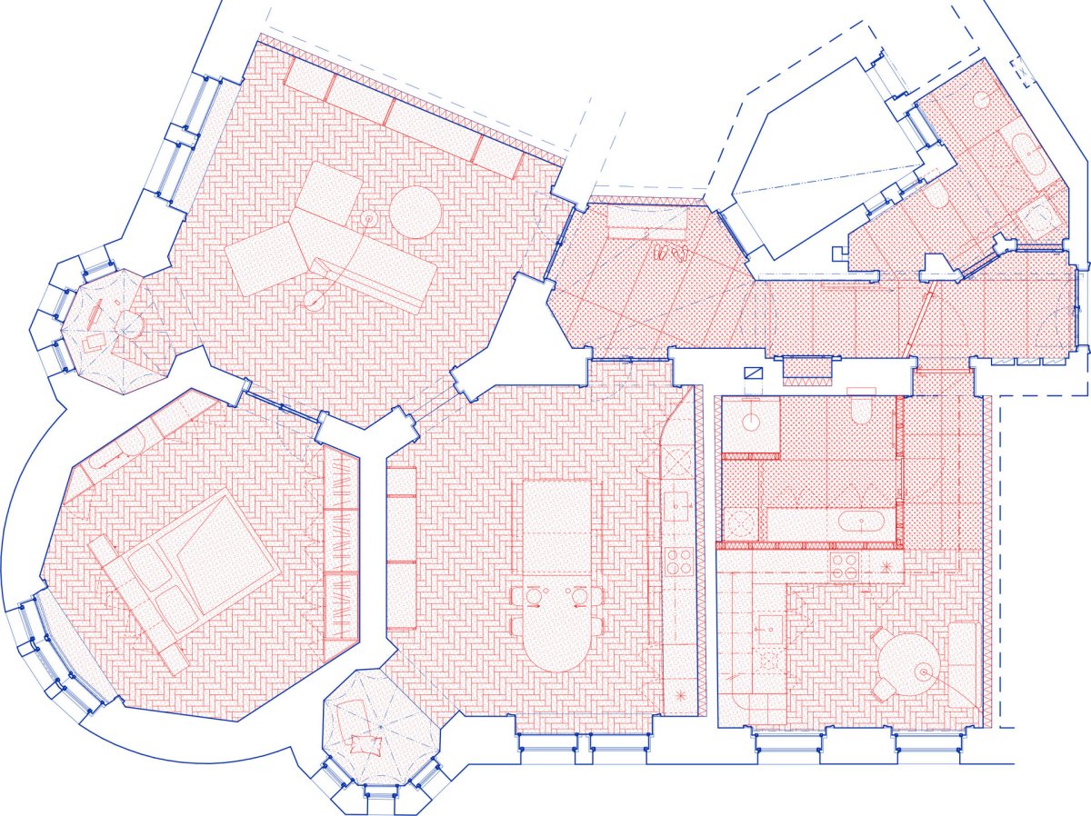 Půdorys (Byt na Starém Městě; Facha architekti)