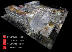 Rozdíly ve velikosti mračen bodů v závislosti na jejich naředění.