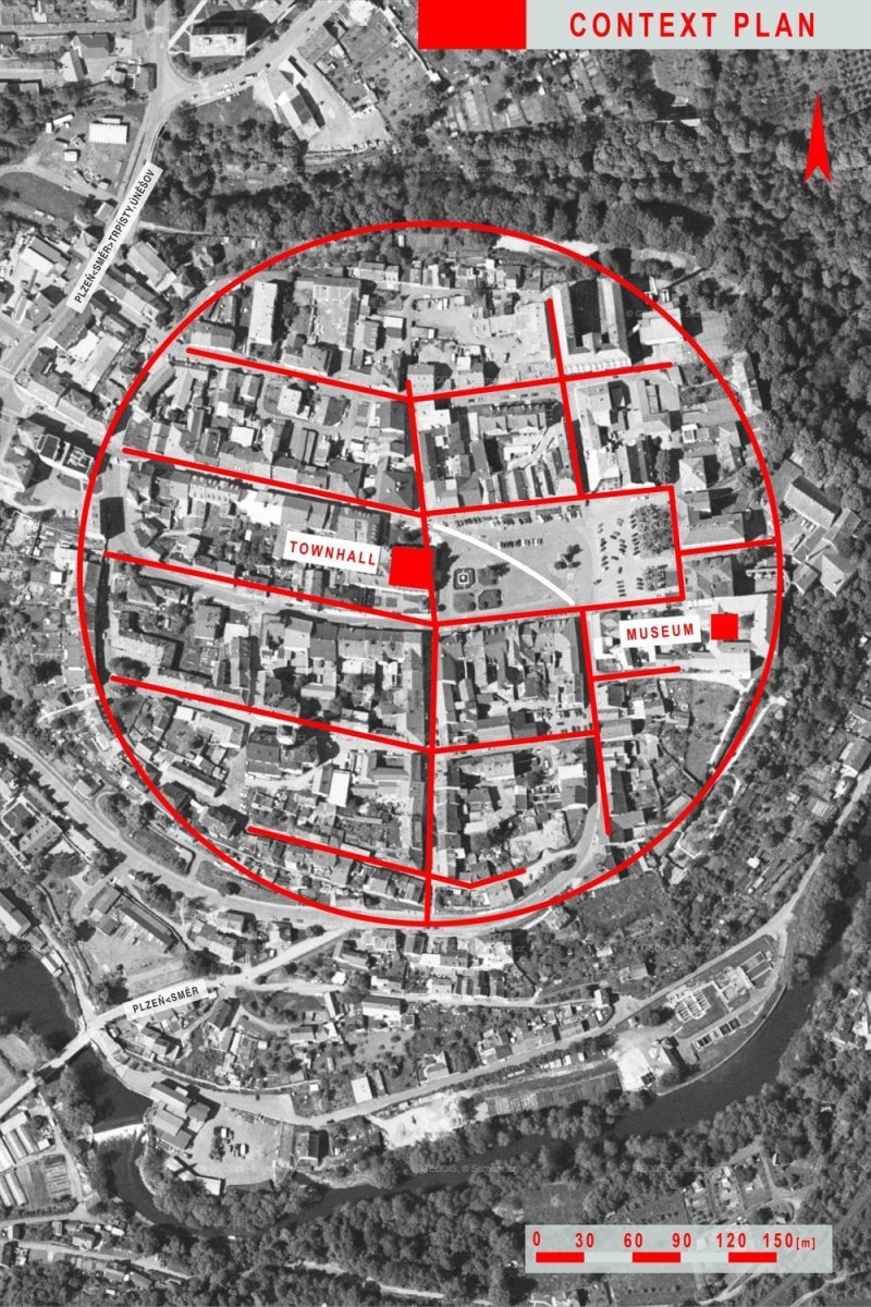 Revitalizace náměstí ve Stříbře, situace širších vztahů, M&P Architekti