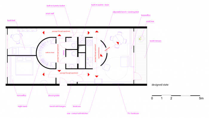 BY architects, RK 14, nový půdorys – foto