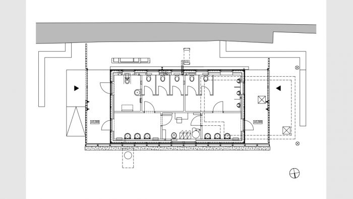 Veřejné WC Petřín, půdorys, DESIGN Arcom