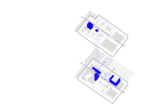 Axonometrie návrh (Mezonet na Břevnově; esté architekti)