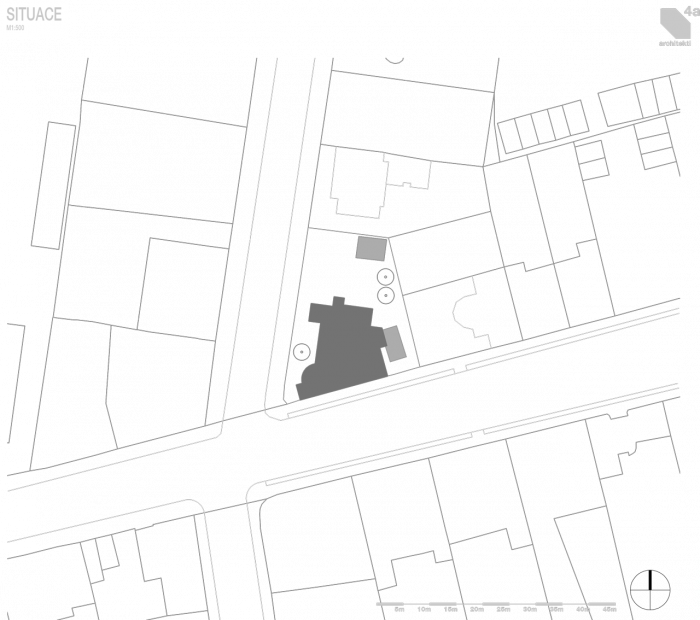 4a architekti, Vila Engel, situace – foto