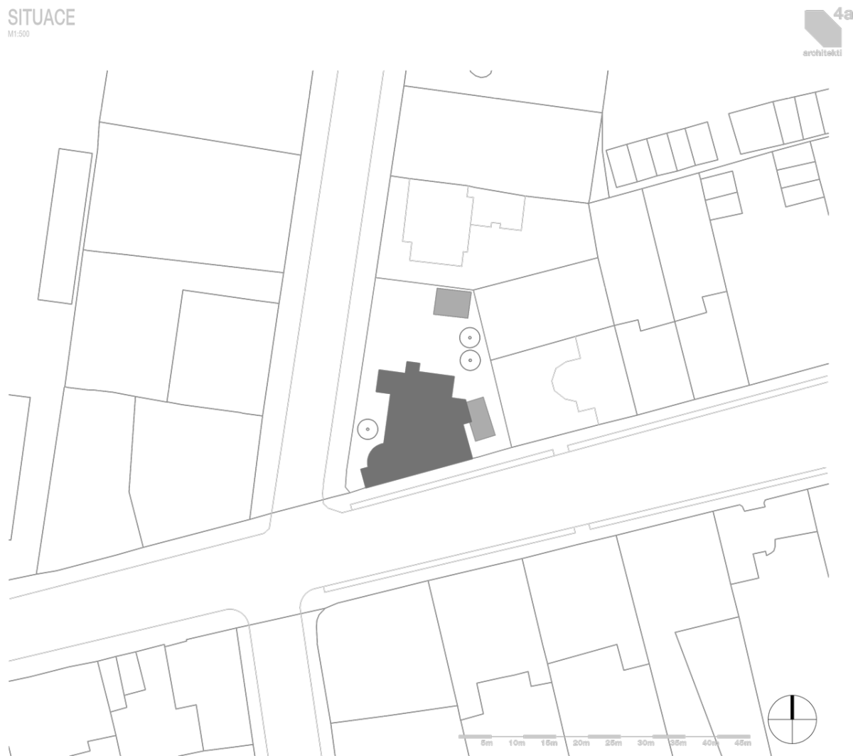 4a architekti, Vila Engel, situace – foto