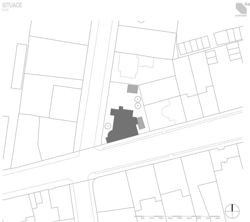 4a architekti, Vila Engel, situace – foto