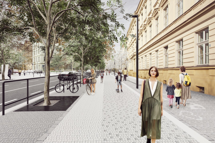 Studie představující budoucí podobu letenské třídy Korunovační od edit! architects