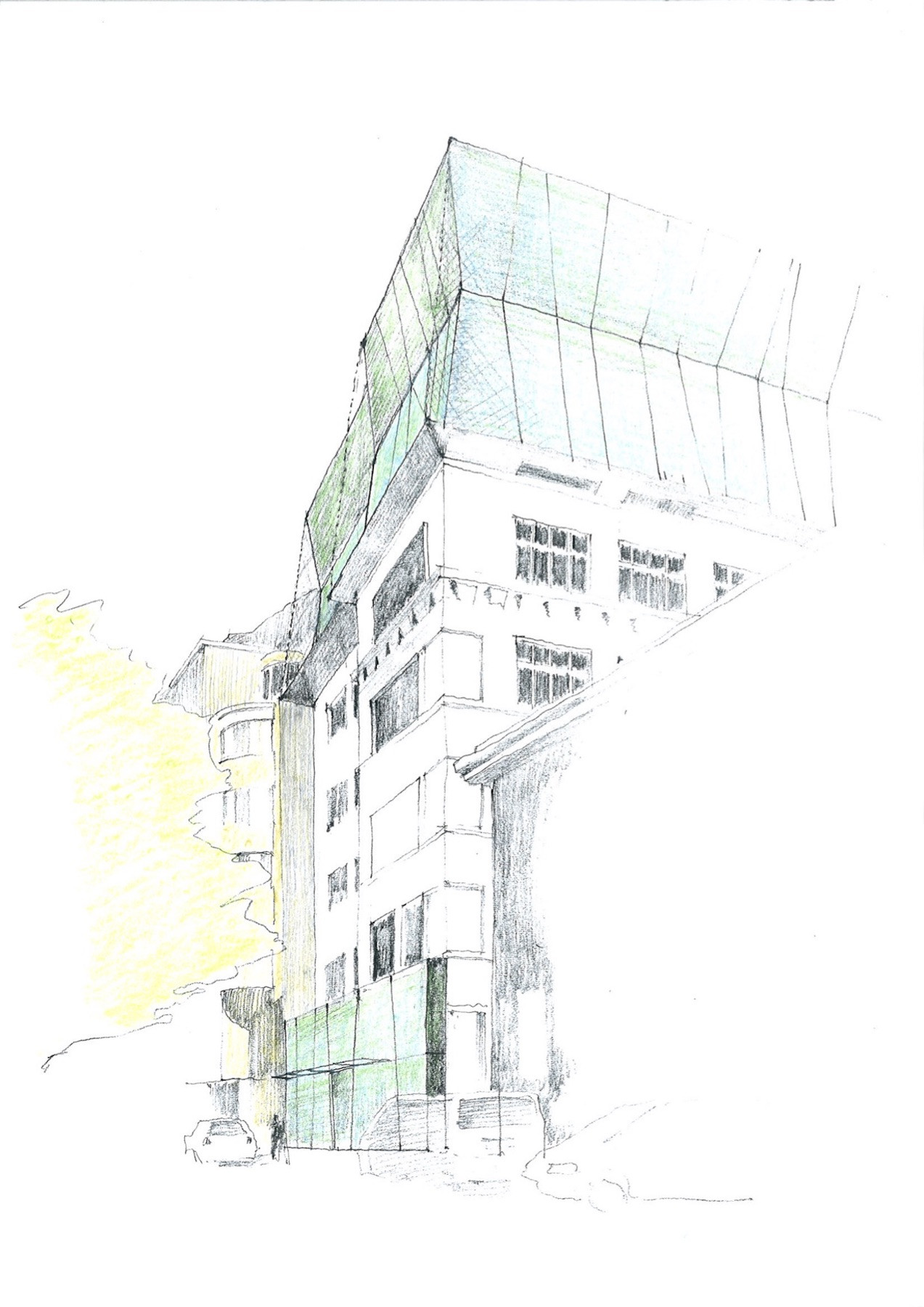 Skica projektu rekonstrukce od architekta Stanislava Fialy.