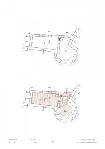 Hospodářská budova na hradě Uhrovec, Atelier ô / Martin Varga, Martin Kvitkovský, Pavol Pauliny, půdorys