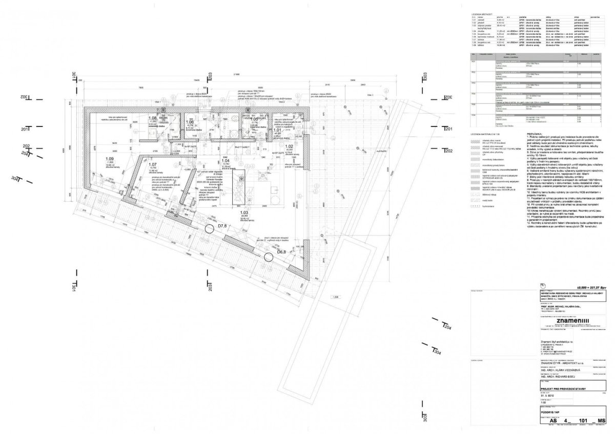 Letní dům u Štěchovic, Znamení čtyř - architekti, půdorys