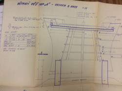 Výdech metra u Hlavního nádraží v Praze, původní výkres, Josef Danda