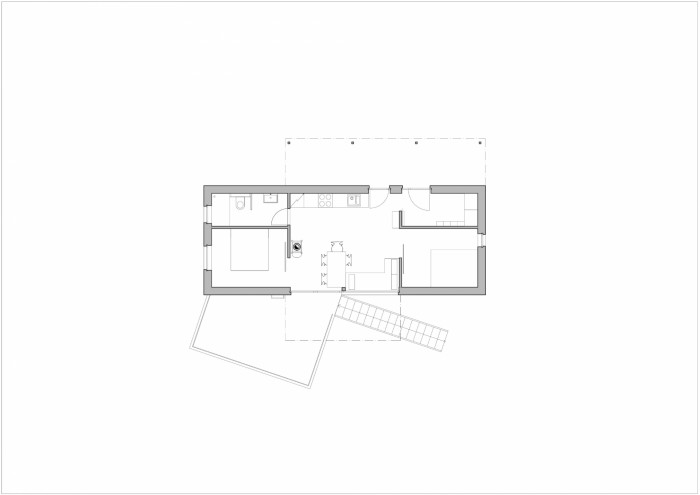 Horská chata Zadní Telnice, New Work / Svatopluk Sládeček, Jaroslav Matoušek, půdorys